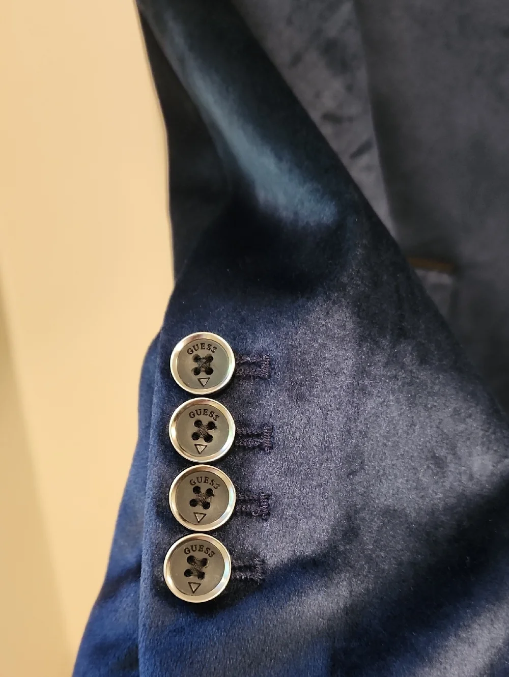 Guess Los Angeles Royal Velvet Blazer Men's Navy Blue/Black Dinner Jacket size L